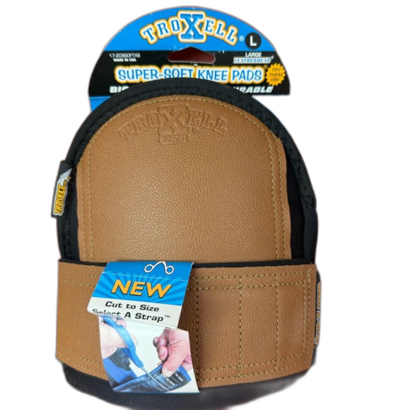 NWT Troxell Kneepads Size Large Leatherhead Select A Strap Black Made in USA